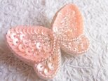 やさしいちょうのブローチ　クリームピンク