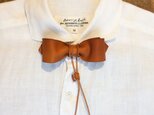 Leather bow  tie light brownの画像