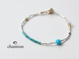 ターコイズ×レインボームーンストーン・シルバーブレスレット