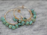 Sale!! ライトグリーンターコイズじゃらじゃらピアス