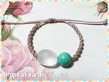 水晶の卵と緑のカルセドニーのマクラメブレスレット