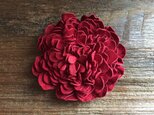 革花のカブトピン 2LSP 金具6cm 赤の画像