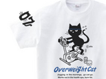 フィットネスバイクと猫　150.160.（女性M.L） S～XL　 Tシャツ【受注生産品】の画像