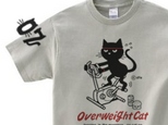 フィットネスバイクと猫　150.160.（女性M.L） S～XL　 Tシャツ【受注生産品】の画像