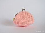 ビーズ編みがま口【桃・緑×ピンク】の画像