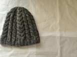 一点物　アルパカウールのニットキャップ　アランの画像