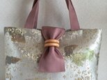帯バッグ〜シルバーピンク〜の画像