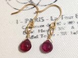 ルビーの１粒ピアス・イヤリング【K14GF】
