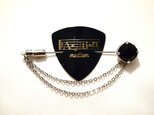 Wチェーンピックブローチ　BLACK