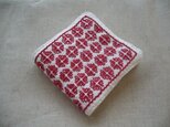 ◆◇◆レトロ花刺繍のハンカチ【red】◆◇◆の画像