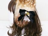 バンビのイヤマフボンネット・ブラウン・りぼん【オーダーメイド】