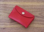 イタリア製牛革のミニ財布 ／ レッド※受注製作