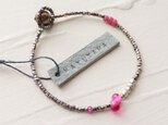 ルビー×フランスアンティークglassbracelet(sakurairo）の画像