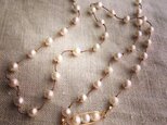 【受注生産】アコヤ真珠のフレンチノット　ロングネックレスの画像