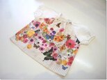 サークルレース袖の花と蝶スモック　80～120サイズ　半袖