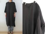 天日干しリネン クルーネック ロングシャツの画像