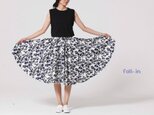 f008（再販9）花柄プリントコットン　ギャザースカートの画像