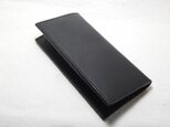 黒色UK ブライドルレザー　薄型長財布の画像