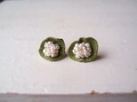 ★30%off 小さな花のピアス … green（pearl）