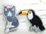 『オーダー品』グレーの猫ちゃん&オニオオハシの画像