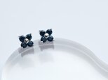 サファイア フラワー ピアス シルバー925