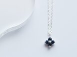 サファイア フラワー ネックレス シルバー925