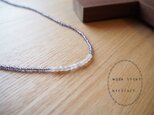 pink gray moonstone necklaceの画像