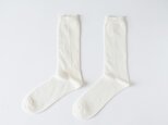 リネンニットのソックス（ホワイト）メンズ