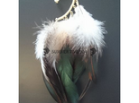 Natural feather with pearl☆イヤーカフの画像