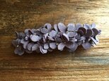 革花のバレッタ(ﾋﾞｰｽﾞ) 金具10cm 薄紫