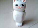 再販 木彫りの猫マグネット の画像