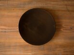 【在庫限りラスト1点】拭き漆の木皿 栃(トチ) 黒 18cmの画像