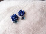 送料無料　つぶつぶ刺繍ピアス … ロンドンブルートパーズ