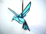 ★3D青い鳥のオーナメント★（ステンドグラス）の画像
