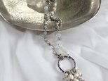 アクアマリンと淡水真珠のロングネックレスの画像
