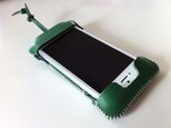 iPhone 5 ヌメ革ウォレットジャケット緑の画像