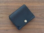 イタリア製牛革の二つ折り財布１ ／ ネイビー※受注製作