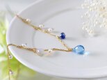 フェミニン香る*スイスブルートパーズネックレス14KGF