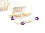 アメジストスターシェイプ２連ブレスレット14kgf