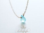 流氷の青～シーブルーカルセドニーの一粒ネックレス
