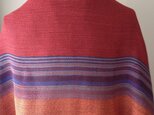 【綿&リネン：オールシーズン】手織りストール "Orange Stripe 3"の画像