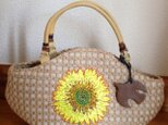 sun flower&bird bag＊ひまわりと鳥のバッグの画像