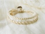 White×Beige Bracelet（ホワイトジェード）の画像