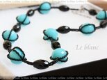 ビビッドカラーネックレス（turquoise＆black）の画像