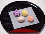 和菓子のブローチ4個セットの画像