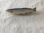 【陶土】サンマ＊秋刀魚のブローチの画像