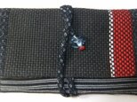 消防団の服と唐桟縞の着物で作った和風財布　５５１の画像
