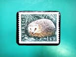 スェーデン「ハリネズミ」切手ブローチ 080の画像