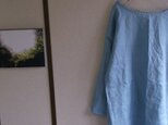 リネンシンプルチュニックワンピース（空色）