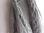 k様専用【予約販売】三つ編み模様ハンドニットカーディガン★LG